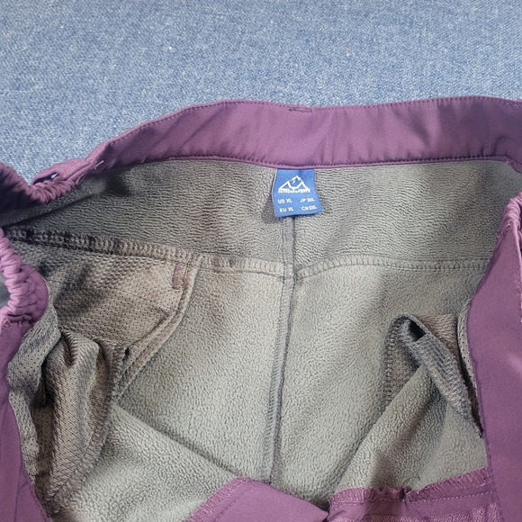Outdoor Sports Mens XL Purple Fleece Lined Softshell Hiking Pants Colorblock - Picture 7 of 9